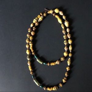 Handcrafted Canary African Trade Bead Necklace